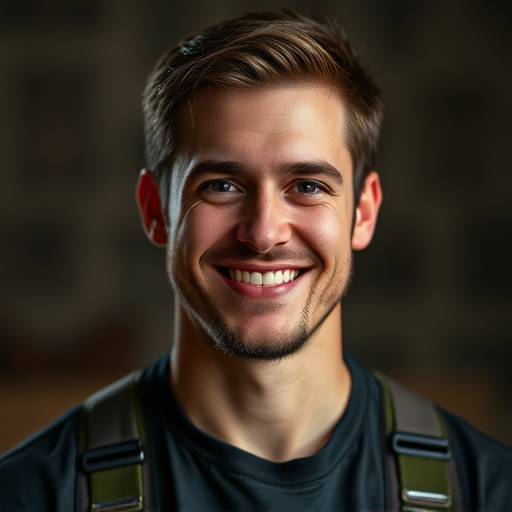 Headshot of Julian Vance, stage combat and movement instructor, smiling confidently.