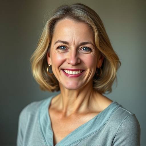 Portrait of Eleanor Vance, Artistic Director of StageReady Academy, smiling warmly.